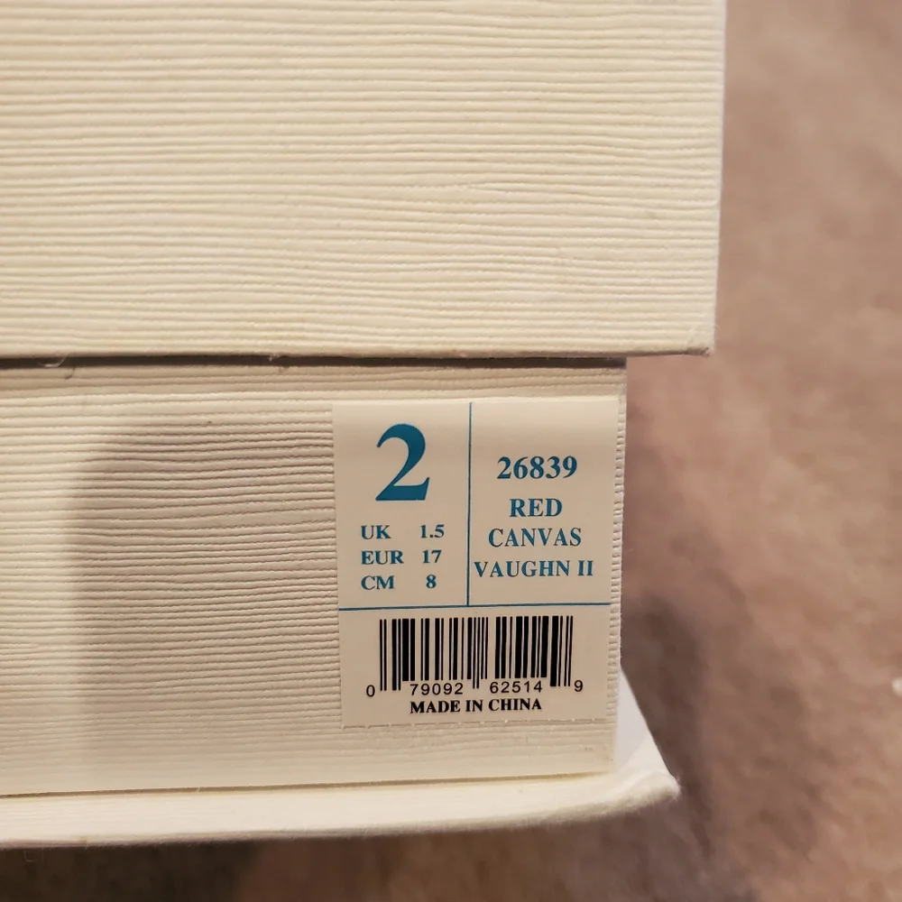 Ralph Lauren Layette Baby Red Canvas Vaughn II Shoes with Box